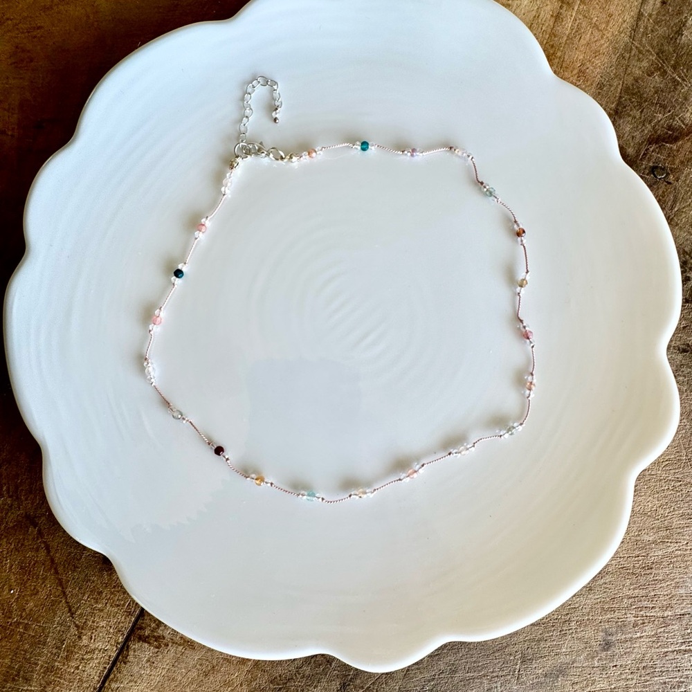 Elegant Hand Knotted Multicolor Beaded Necklace